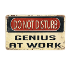 Деревянный постер "Do Not Disturb. Genius at work"