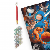 Картина по номерам «Котики в открытом космосе»