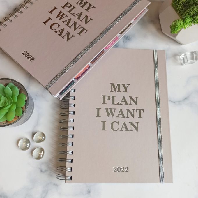 Датований планер "My Plan I Want I Can" Бежевий