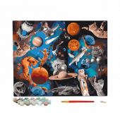 Картина по номерам «Котики в открытом космосе»