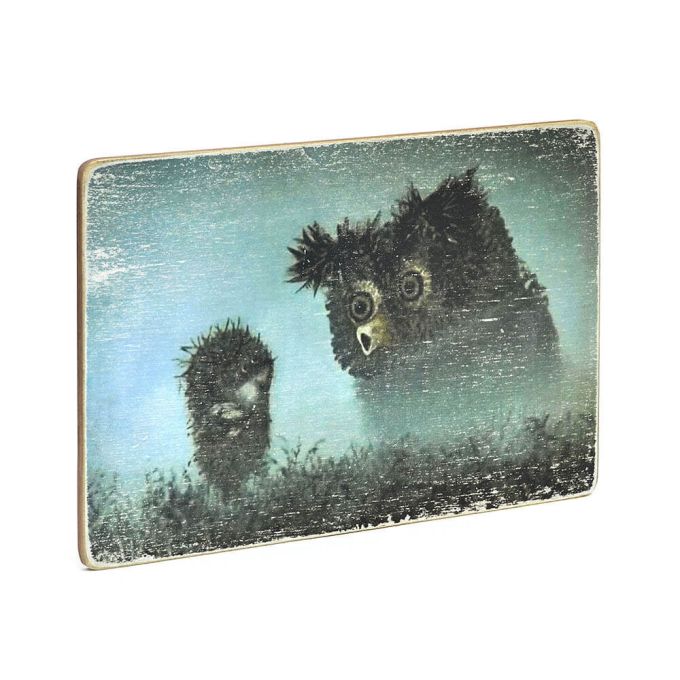 Дерев'яний постер "Hedgehog and Owl"