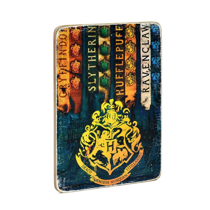 Дерев'яний постер "Harry Potter Hogvards faculties"