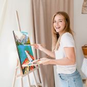  Картина за номерами «Човники на озері»