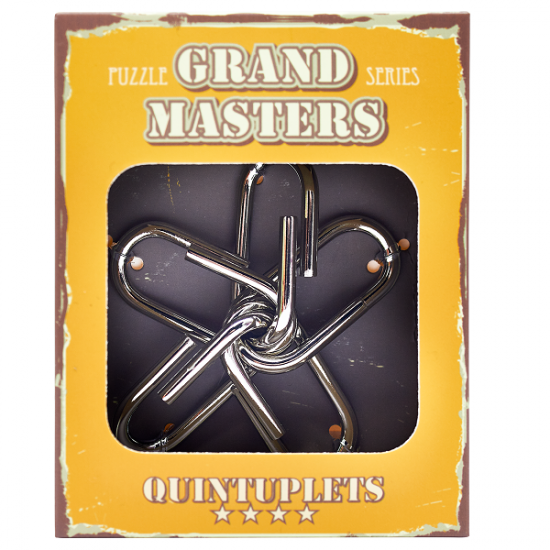Металева головоломка Grand Master Puzzles QUANTUPLETS yellow