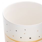 Стакан белый с розово-желтым, с черными и золотыми точками