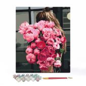 Картина по номерам "Девушка с цветами"