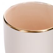 Стакан бежевий матовий з золотим краєм