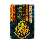 Деревянный постер "Harry Potter Hogvards faculties"