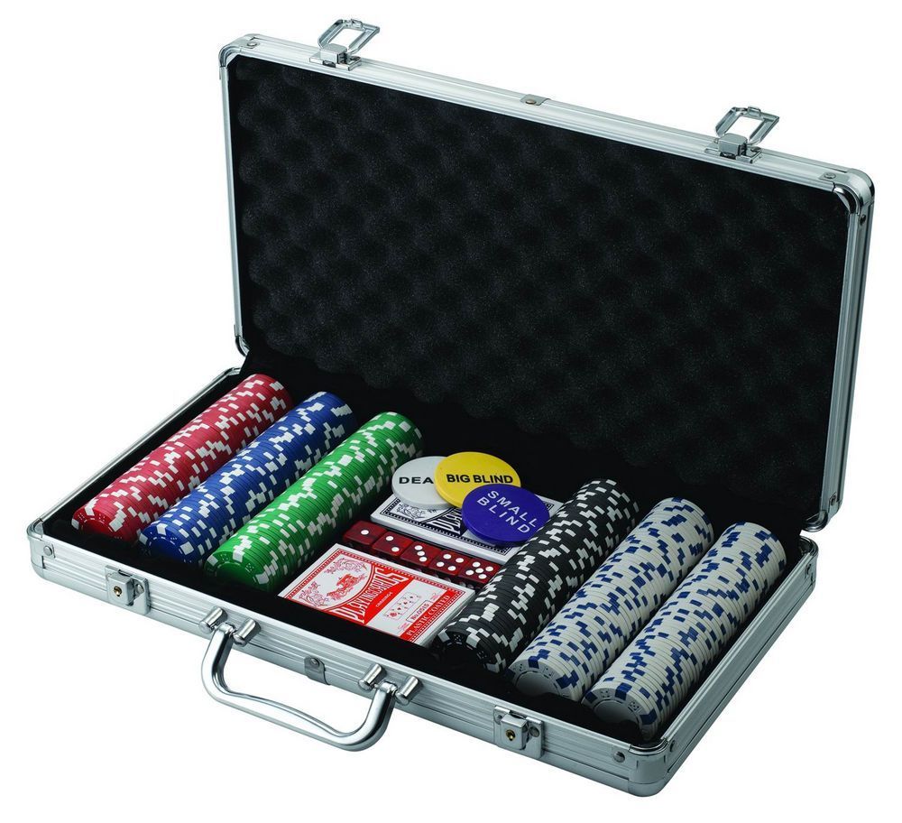Покерный набор на 300 фишек - алюминиевый кейс
