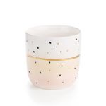 Стакан белый с розово-желтым, с черными и золотыми точками