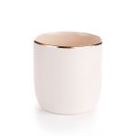 Стакан бежевый матовый с золотым краем