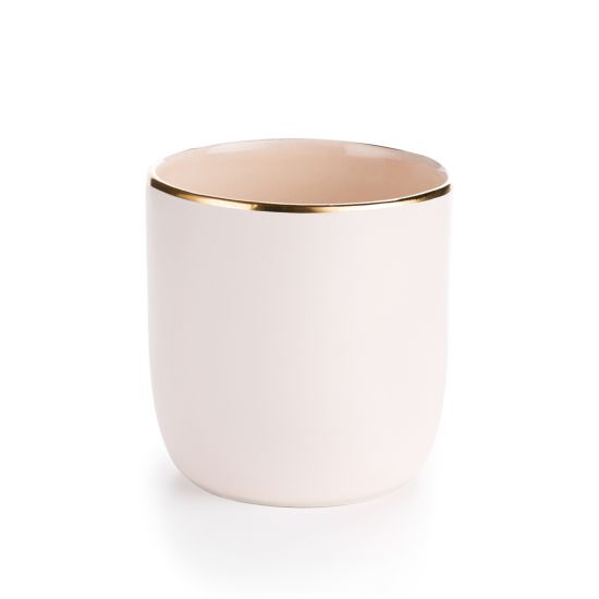Стакан бежевий матовий з золотим краєм