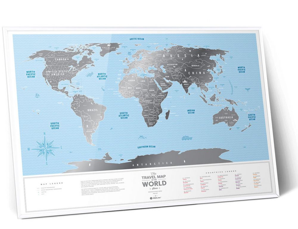 Скретч Карта Мира Travel Map Silver World