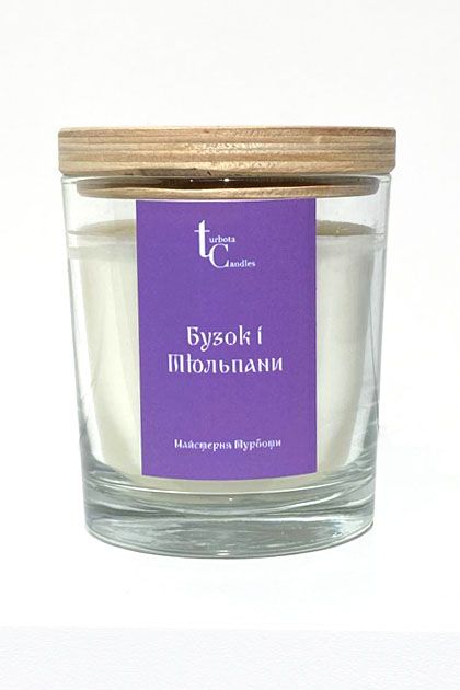 Соевая свеча "Сирень и тюльпаны"