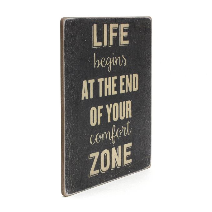 Дерев'яний постер "Life begins at the end of your comfort zone"