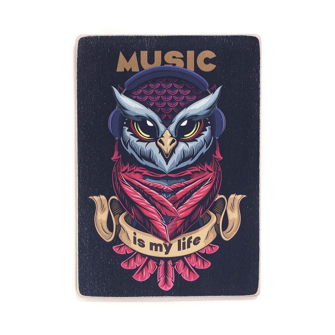 Деревянный постер "Music - is my life"