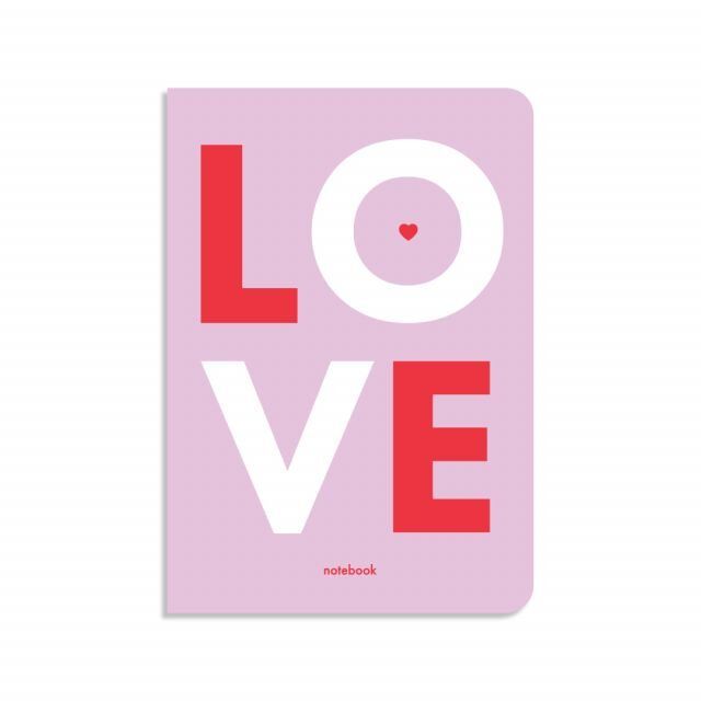 Блокнот у клiтинку Love фіолетовий