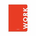 Блокнот в клеточку "Work" красный