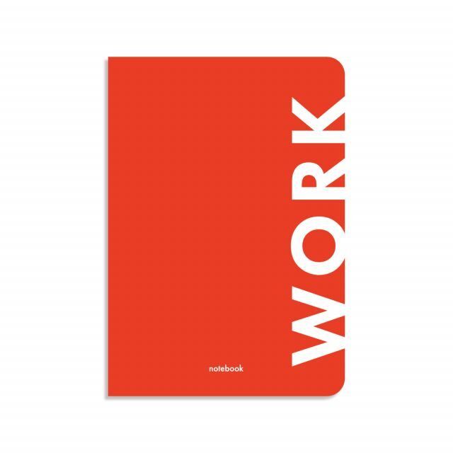 Блокнот у клiтинку "Work" червоний
