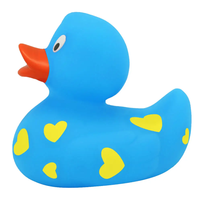 Качка FunnyDucks Блакитна у сердечках