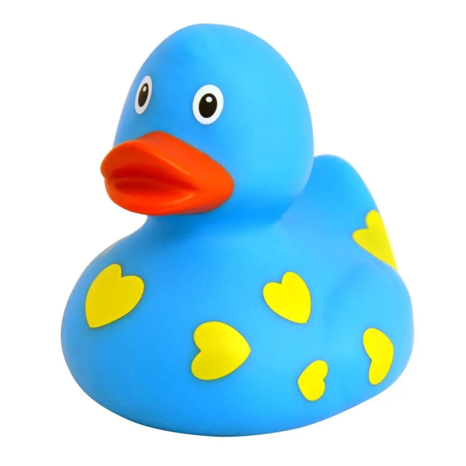 Качка FunnyDucks Блакитна у сердечках