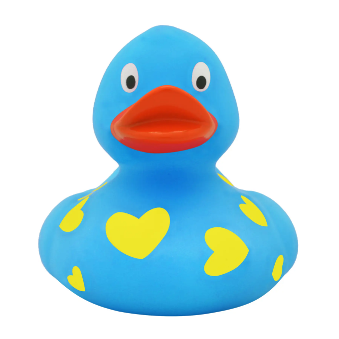 Качка FunnyDucks Блакитна у сердечках