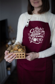 Фартук "The secret ingredient is always love" бордо