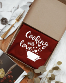 Фартук “Cooking with love” бордо