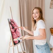 Картина за номерами «Піоновидні троянди» Картина за номерами «Піоновидні троянди»