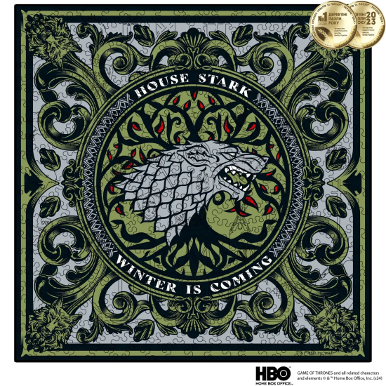 Фігурний дерев'яний пазл Гра Престолів- Дім Старків