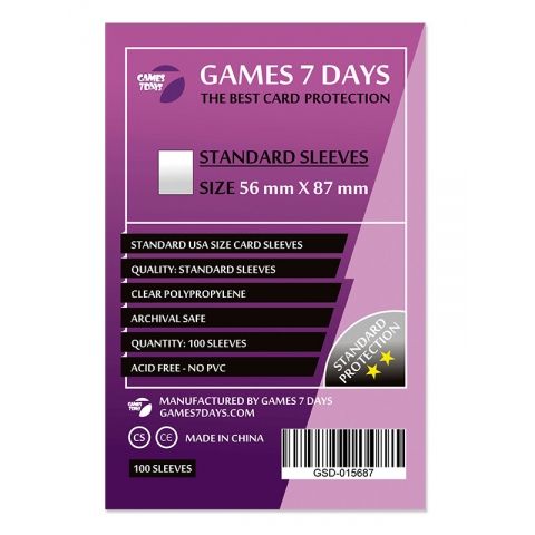 Протекторы для карт Games 7 Days 56x87 мм