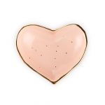 Блюдце Сердечко розовое (золото)
