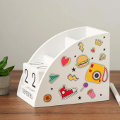 Дерев'яний органайзер - вічний календар "Стікери"  (білий колір)