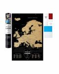 Скретч Карта Европы чёрная Travel Map Black Europe