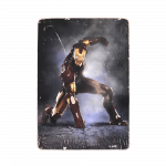 Деревянный постер "Iron Man #3 In smoke"