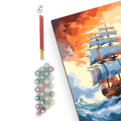 Картина по номерам "Корабль в океане"