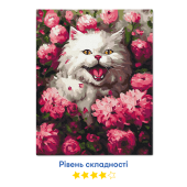 Картина по номерам "Кошечка среди цветов"