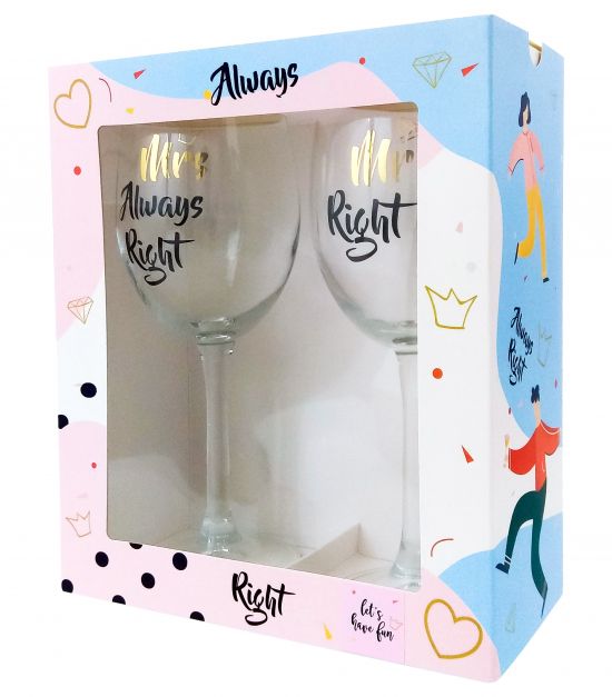 Набір винних келихів "MR + MRS"