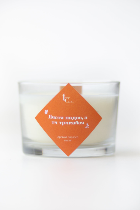 Соевая свеча "Листья падают, а ты держись"