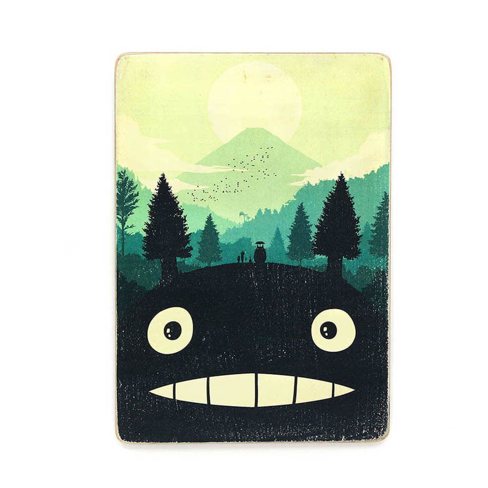 Деревянный постер "My Neighbor Totoro. Мой сосед Тоторо. Арт"