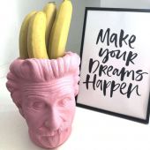 Арт-вазон "Эйнштейн" (розовый)