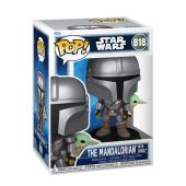 Ігрова фігурка Funko POP! серії Мандалорець - Мандалорець з Ґроґу на спині