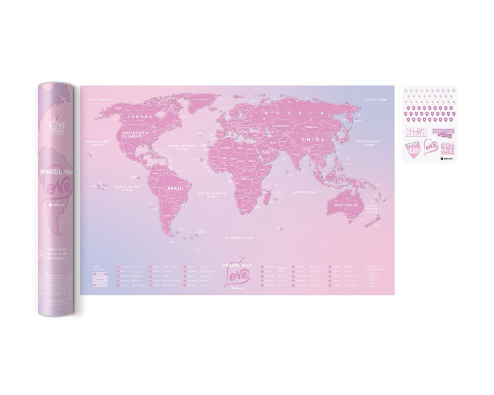 Cкретч Карта Мира Travel Map Love World