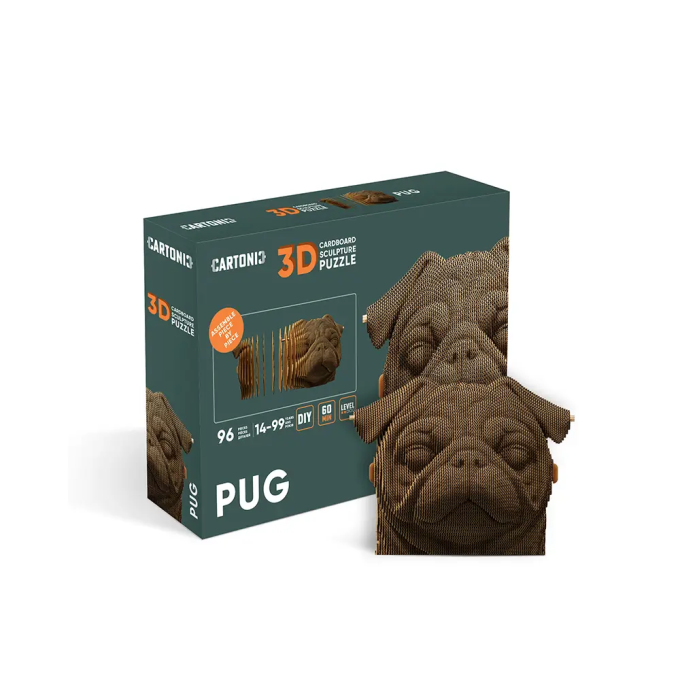 Картонный 3Д пазл "Pug"