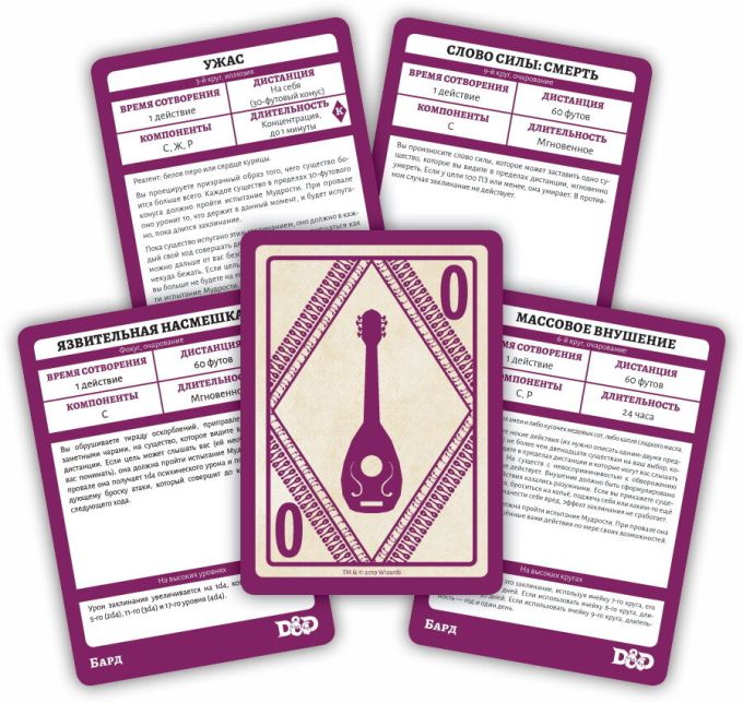 Підземелля і Дракони. Карти заклинань. Бард (Dungeons & Dragons. Spellbook Cards: Bard)