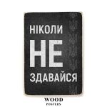 Деревянный постер "Никогда не сдавайся"