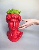 Арт-вазон "Давид" (красный)