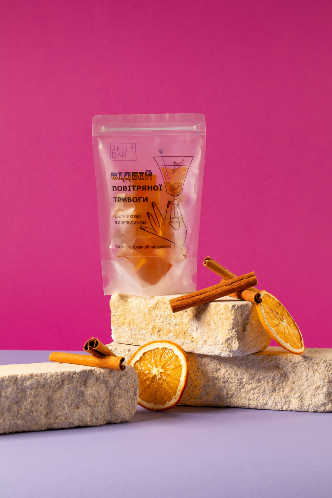 Алкогольные желейные конфеты Jelly Bar Облепиховая наливка с апельсином