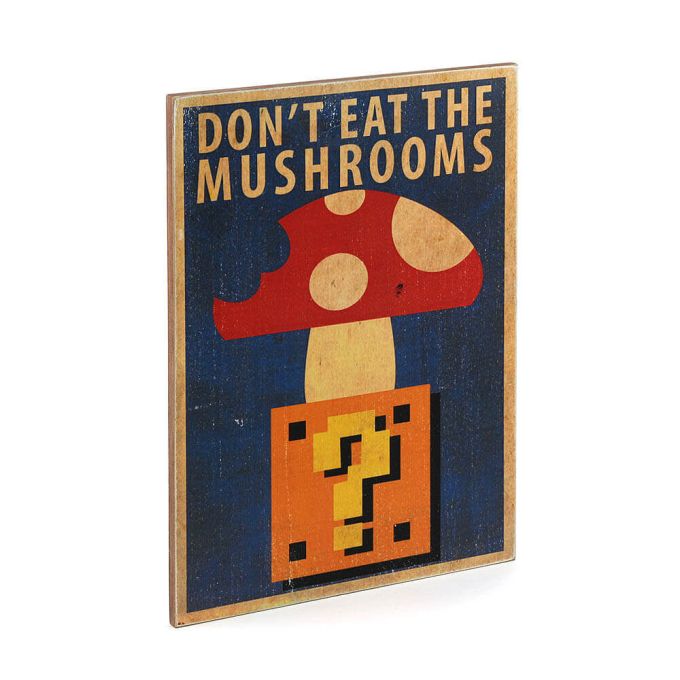 Дерев'яний постер "Mario Don`t eat the mushrooms"