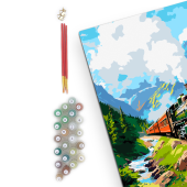 Картина за номерами «Потяг у горах»